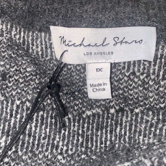 NWT Michael Stars Nell Cardigan in Charcoal Combo, 1X, Soft, Cozy Texture - Picture 7 of 10